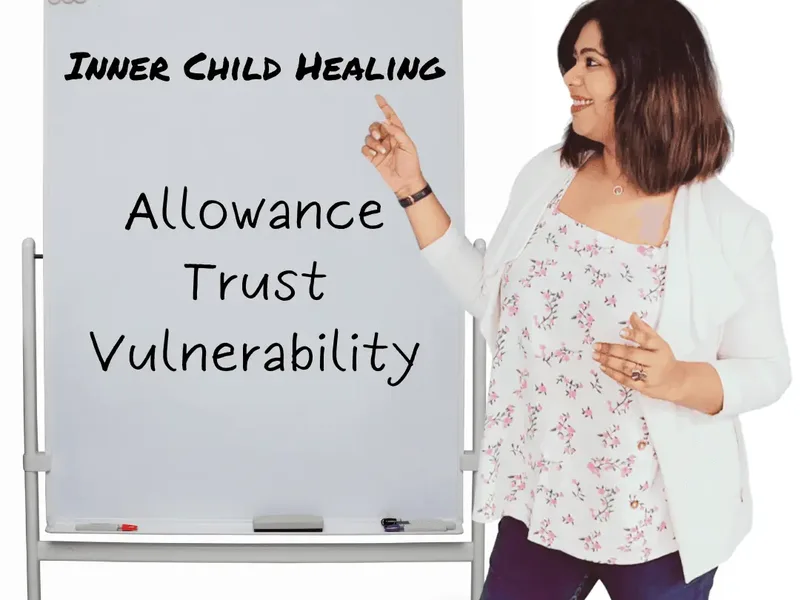 Sonali Mittra teaching an Inner Child Healing workshop at a whiteboard