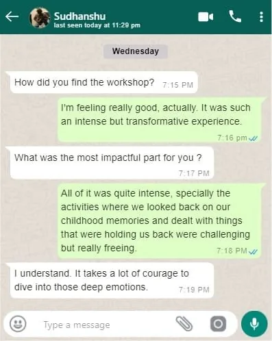Workshop testimonial