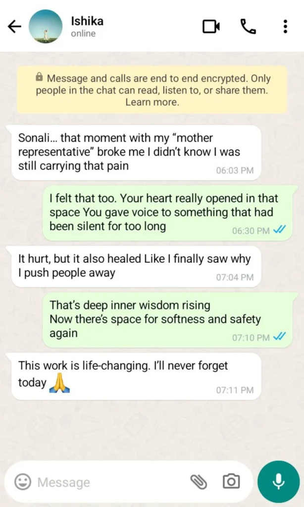 family constellation session testimonial