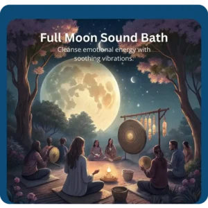 Group sound healing under full moon - Full Moon Bath sound healing ritual emotional release