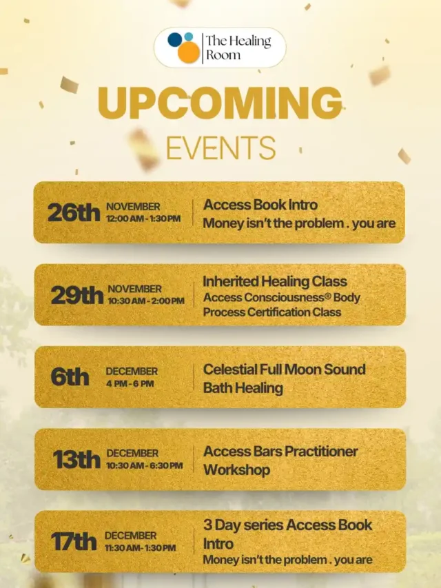Read more about the article Our Upcoming Healing Events: November & December